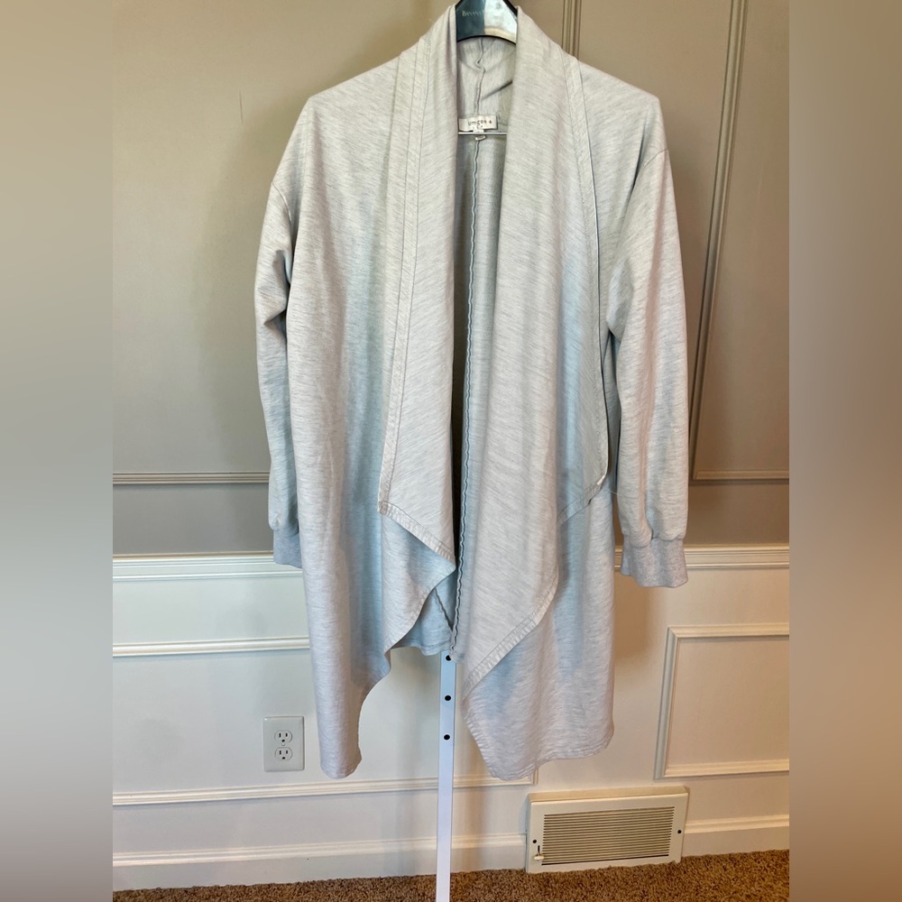 Umgee XL Gray Cardigan Open Front Long Tunic Casual Athleisure Pockets